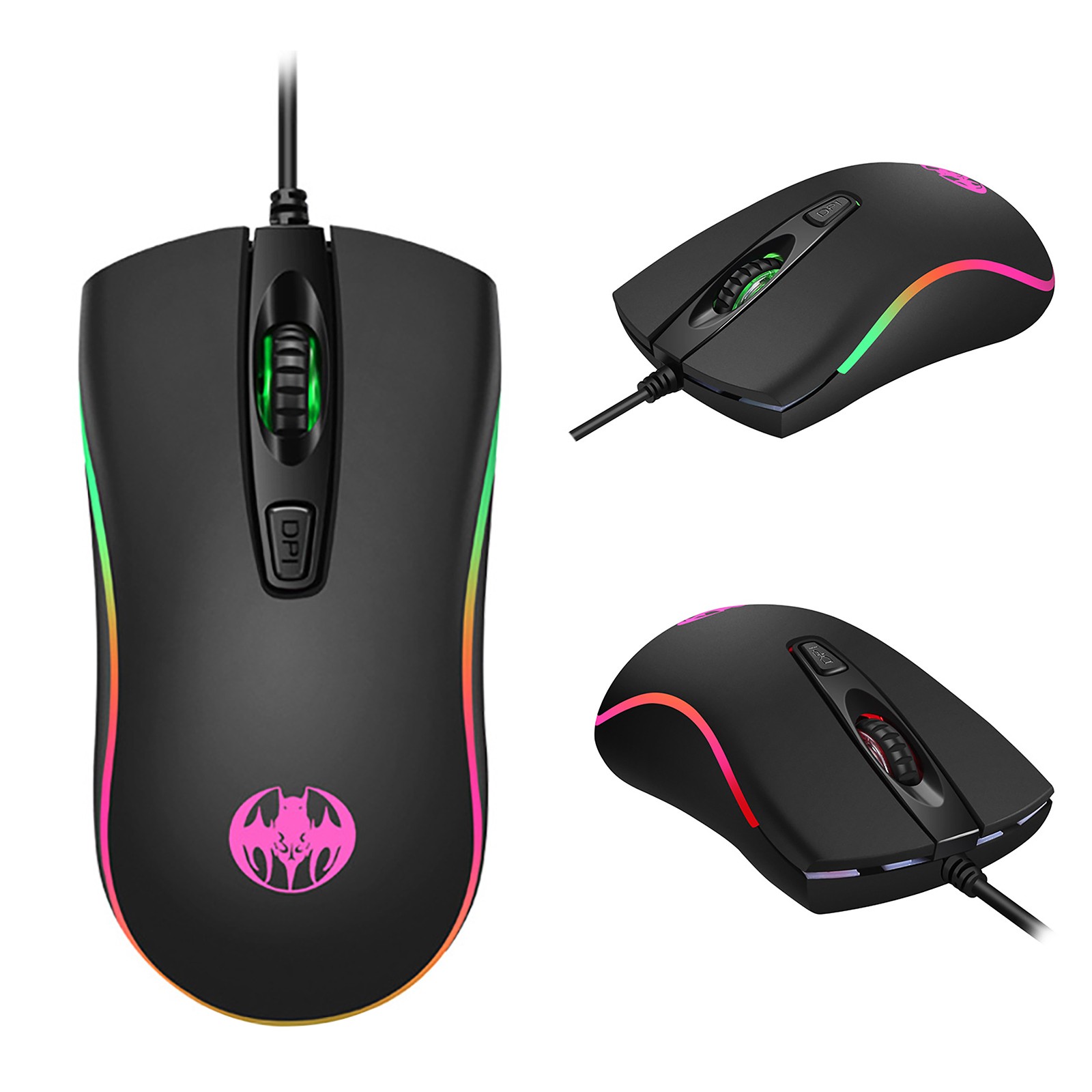 Siwvw GM15 Gaming Mice 1000 2000 DPI Breathing Backlit Ergonomic Office