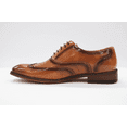 thumbnail image 5 of Men's Masimo Tan Faux Textured Perforated Wingtip Laced Dress Shoes 2560-08, 5 of 7