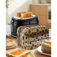 thumbnail image 4 of Cute Dog Claws Toaster Cover 2 Slice, Small Kitchen Appliance Covers, Farmhouse Brown Wooden Grain Puppy Pawprints Toaster Oven Cover with Loop, Bread Machine Cover Polyester Dust Cover Protection, 4 of 4