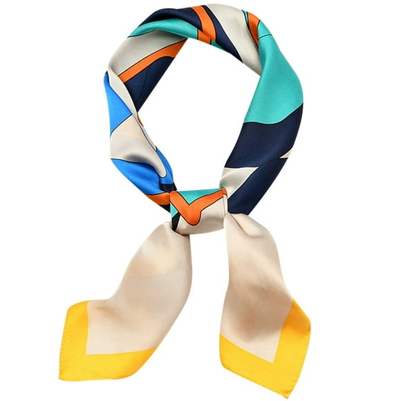 Faux Silk Neckerchief Fashion Warm Square Neck Scarf Head Hair Scarf for Women