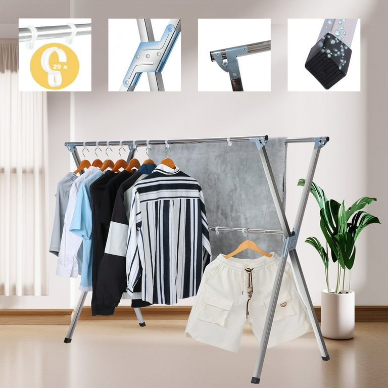 95-inch Expandable Stainless Steel Clothes Drying Rack