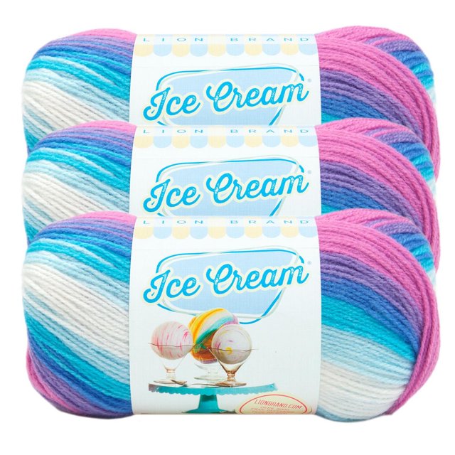 Lion Brand Ice Cream® Yarn #3 Light/DK Yarn 100g/360m 3-Pack