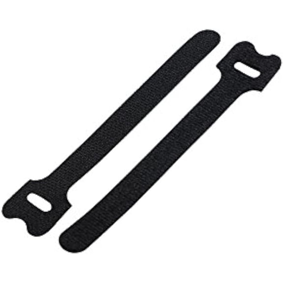 BDKWID-848110 10-Pack 5 Inch Hook and Loop Fastening Cable Ties, Black 10-Pack, Small