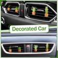 thumbnail image 4 of 4 piece succulent plant air vent clip car accessories cute plant green decoration bohemian style car accessories gift air freshener, suitable for women, girls, men, fathers mini artificial plants ind, 4 of 5