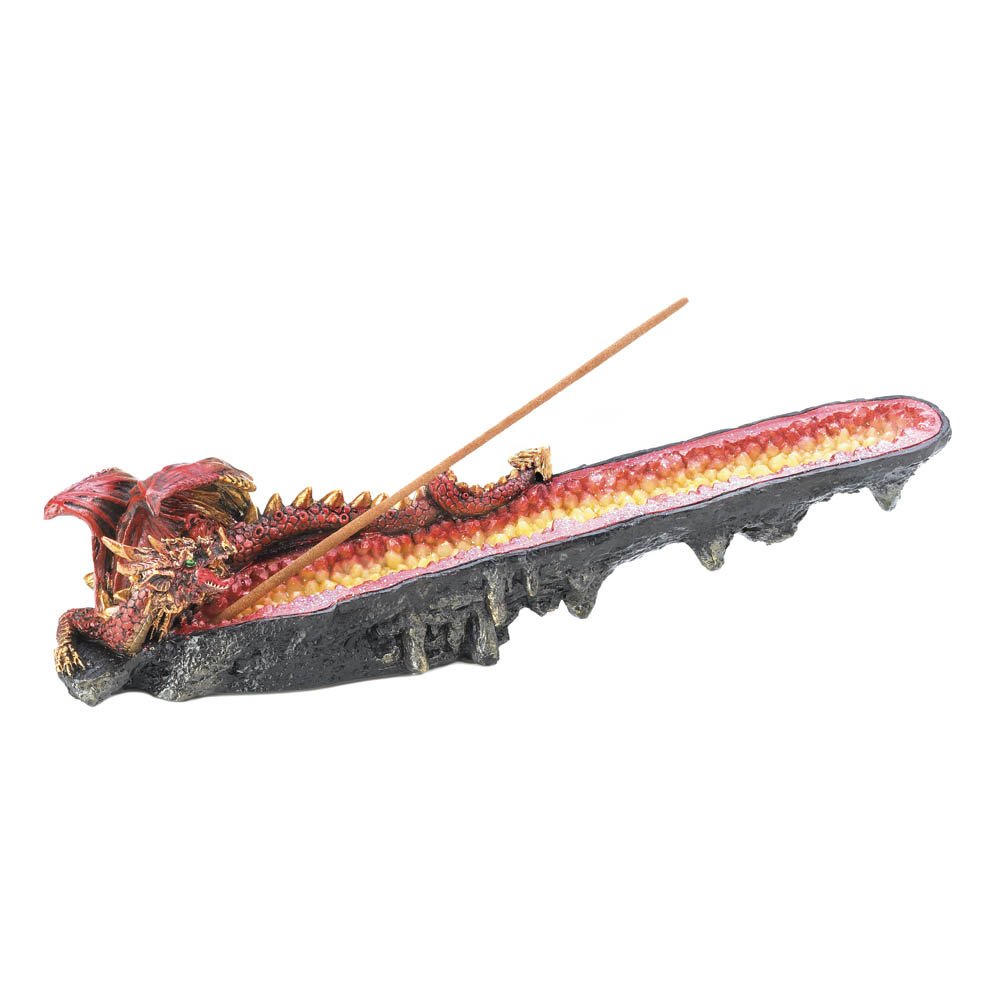 Incense Burner Stick, Orange Dragon Resin Burner Incense Holder