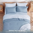 thumbnail image 3 of U by Bedsure Twin Comforter Set Grayish Blue, 5 Pieces Reversible Bed in a Bag, Boho Lightweight Bedding Set, Contrasting Design, 3 of 8