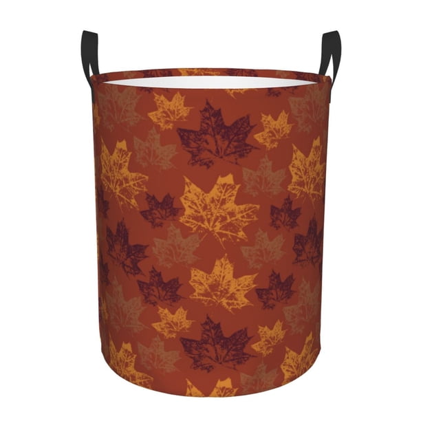 Fotbe fall Maple Cesto de Ropa con Asas, Cesto Impermeable de Gran Capacidad, Bolsa de Lavado para Dormitorio, Cesto de Ropa con Ruedas y Asas-Small