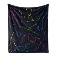 thumbnail image 1 of Constellation Soft Flannel Fleece Blanket, Colorful Astronomic Illustration Science Ursa Major Minor Polaris Celestial, Cozy Plush for Indoor and Outdoor Use, 60" x 80", Multicolor, by Ambesonne, 1 of 6