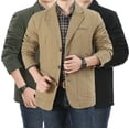 thumbnail image 1 of Traje de algodón de talla grande para primavera y otoño, traje informal coreano para hombre, chaqueta occidental, 1 of 5