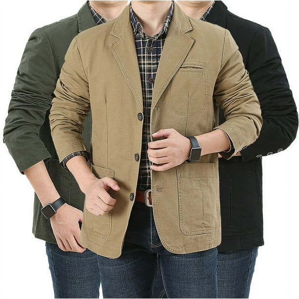 Traje de algodón de talla grande para primavera y otoño, traje informal coreano para hombre, chaqueta occidental