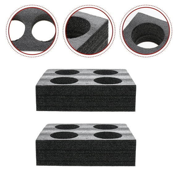 OUNONA Foam Cup Carrier Tray with Multiple Holes for Safe and Storage Use Black EPE Material