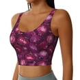 thumbnail image 5 of Sports Bra For Women, Onion Purple Print Sports Bras For Women High Support, Workout Tank Tops Woman With Removable Cups, 5 of 8