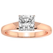 5 Carat IGI Certified Cushion Shape Lab Grown Diamond Engagement Ring | 14K Rose Gold | Arielle Solitaire Diamond Ring | FG-VS1-VS2 Quality Friendly Diamonds
