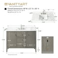 thumbnail image 2 of Vanity Art 48" Double Door Bathroom Vanity with Sink, Freestanding Storage Cabinet with Engineered Marble Top, Flip Down Tray, Drawer, and Shelf, 2 of 8