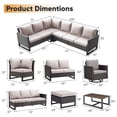 thumbnail image 4 of Bellefurn Wicker Outdoor Patio Furniture Set - 6 Piece Outdoor Conversation Set with 6-Seater Outdoor Sectional Sofa,Patio Swivel Rocker Chairs,Ottomans,Coffee Table,for Outside Porch Deck Backyar, 4 of 10