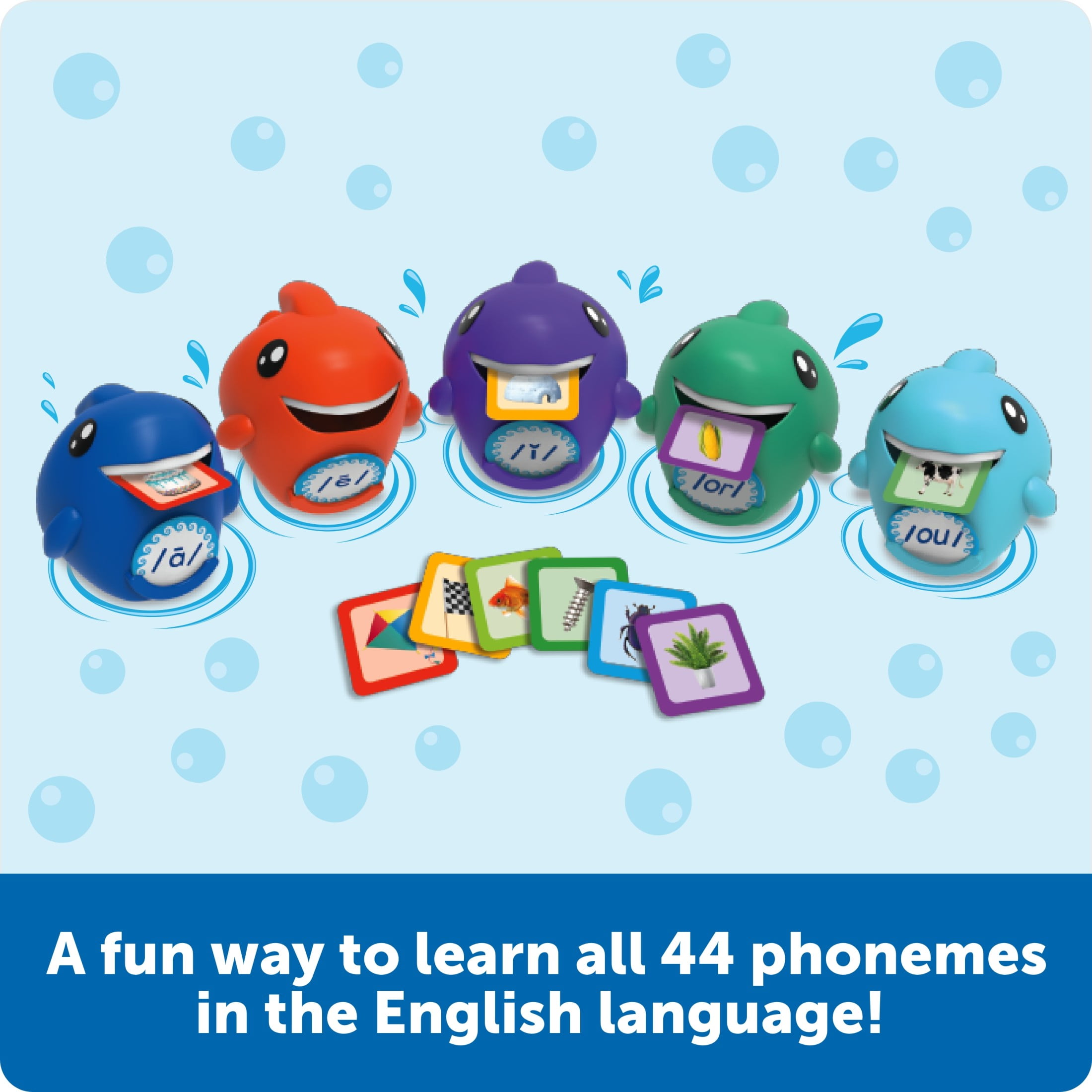 Learning Resources Say-a-Sound Sorting Sharks, Preschool Learning Activities, ABC Flash Cards, Speech Therapy Toys, Ages 3+, 225 Pieces