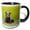 Black/White, variant on 3drose, Alaska. Grizzly Bear Cub Sits in a Meadow in Lake Clark Np., 11oz Two-tone Green Mug