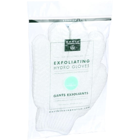 Earth Therapeutics Exfoliating Hydro Gloves-White 1 Set
