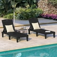 thumbnail image 3 of DWVO Outdoor Plastic Chaise Lounger, Poolside Lounge Chair w/5-Position Adjustable Backrest, Waterproof & Easy Setup for Patio, Poolside, Garden (Black, 1 PC), 3 of 8