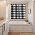 thumbnail image 3 of Black White Plaid Kitchen Curtains 63 Inch Length, Modern Simple Buffalo Check Gingham Grommet Top Bedroom Living Room Curtains, Light Filtering Cafe Curtain Drapes 2 Panels Set 84''x63'', 3 of 9