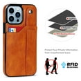 thumbnail image 6 of for iPhone 15 Pro Max Case Wallet with Card Holder, Classic PU Leather Kickstand with Hand Strap RFID Blocking Drop Protective Slim Phone Case Cover for Apple iPhone 15 Pro Max, Khaki, 6 of 7