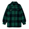 thumbnail image 5 of Womens Plaid Shacket Jacket with Pockets,Button Down Turned-Down Collar Warm Fleece Coat for Fall and Winter, 5 of 9