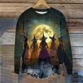 thumbnail image 4 of DOSUKRAI Halloween Sweatshirts Women Graphic Sweatshirts Long Sleeve Crew Neck Pullover Fall Lightweight Sweater Tops 2025 Multicolor,M, 4 of 6