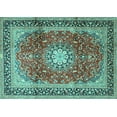 thumbnail image 1 of Ahgly Company Indoor Rectangle Persian Turquoise Blue Traditional Area Rugs, 6' x 9', 1 of 4