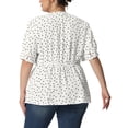 thumbnail image 3 of Agnes Orinda Women's Plus Size Valentines Day Polka Dots V Neck Short Sleeve Peplum Wrap Top 4X White, 3 of 6