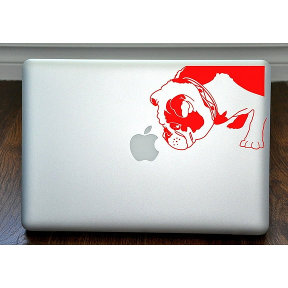Brit the English Bulldog Red Decal for 13" Macbook