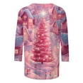thumbnail image 5 of LiMoi Women's Xmas Blouse with Three Quarter Sleeve Round Neck and Elegant Christmas Tree Pattern Tops Tees Tshirts Shirts My Items, 5 of 5