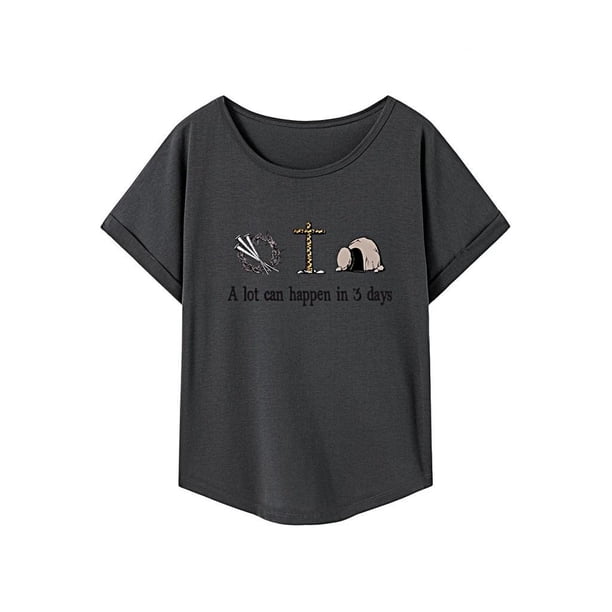 Camiseta de manga corta para mujer, recuerdo de moda, para uso diario, viajes, oficina SG