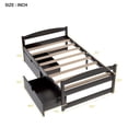 thumbnail image 7 of Wooden Platform Bed Frame with 2 Drawers, Twin Size Captain's Bed with Wood Slat Support Multifunctional Platform Bed with Headboard and Footboard No Box Spring Needed for Bedroom Living Room,Espresso, 7 of 7