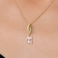 thumbnail image 3 of Gem Stone King 14K Yellow Gold Peach Nano Morganite and Lab Grown Diamond Pendant Necklace for Women | 2.03 Cttw | Gemstone October Birthstone | Octagon 9X7MM | With 18 inch Chain, 3 of 6