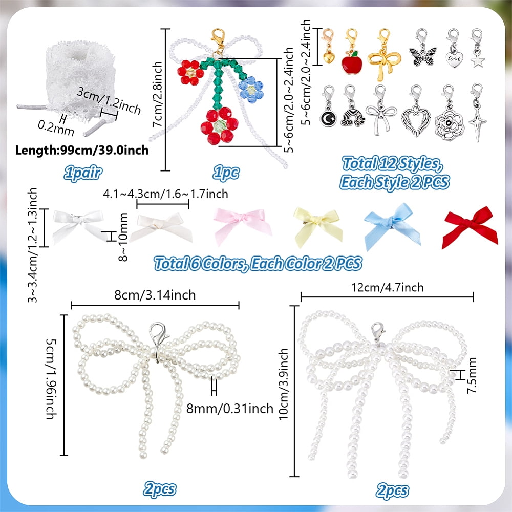 DIY Shoe Decorations Sneaker Shoe Charms including Nylon Lace Shoe Laces Glass Beaded Costume Accessories Alloy Pendant Decorations