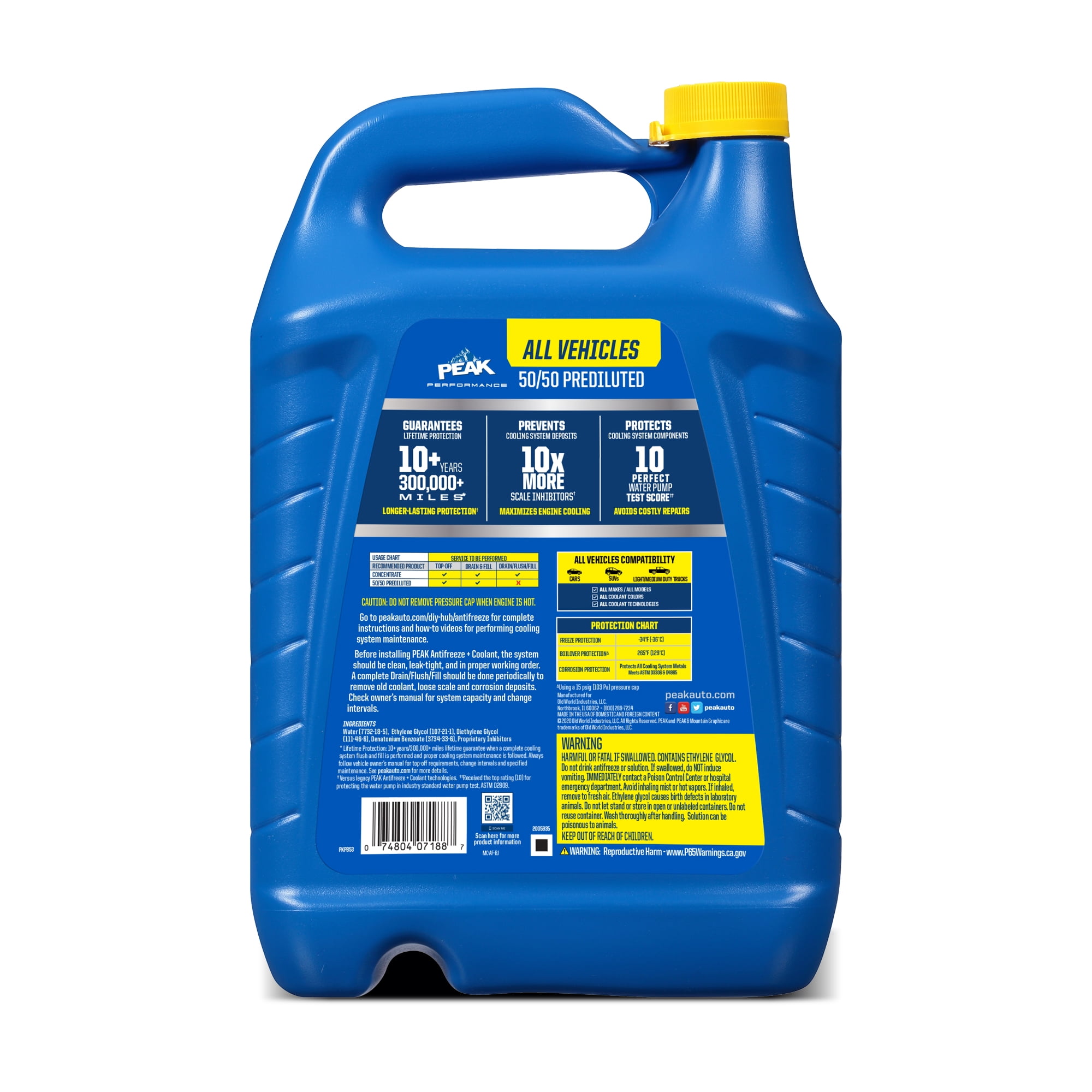 Peak Global Lifetime 50/50 Prediluted Antifreeze & Coolant Liquid