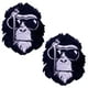 thumbnail image 1 of Parche Termoadhesivo para Mochilas Monkey03 2 Parches Chimpancé 7x9cm Blanco/Negro Bordado Adhesivo para Planchar., 1 of 2