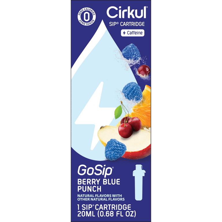 Cirkul GoSip Berry Blue Punch Flavor Cartridge, Drink Mix, 1-Pack