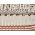 thumbnail image 6 of Ox Bay Qasim 18" x 18" Beige/Orange Fringe Striped Cotton Adult Decorative Throw Pillow, 6 of 11