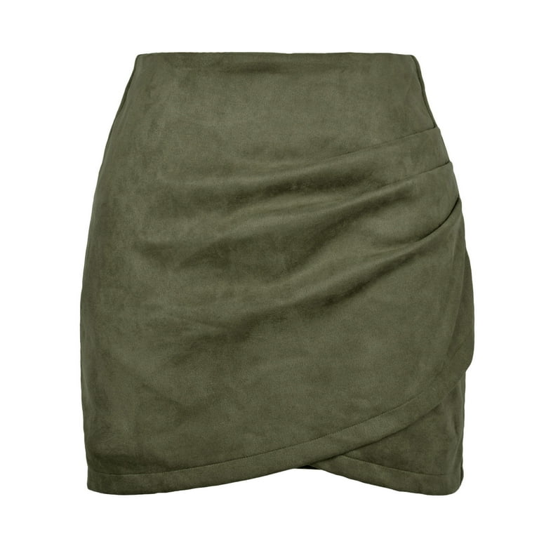 XL Women's High Waist Stretchy Asymmetrical Mini Skirt in XL Women's High Waist Stretchy Asymmetrical Mini Skirt in