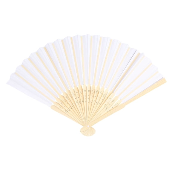 CATIEBYE Chinese Style Hand Fan Set of 5 White Paper Folding Fans Traditional Lightweight Portable