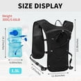 thumbnail image 2 of Running Vest for Women Men Lightweight Hydration Backpack Pack with 1.5L Water Bladder Bag Hydro Daypack for Hiking,Trail,Skiing,Camping,Cycling,Race,Marathon (Black ,  Size), 2 of 6