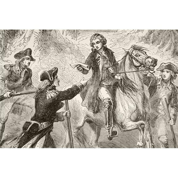 Major John Andre Is Captured By John Paulding, David Williams, & Isaac Van Wart During The American Revolutionary War From A 19th Century Illustration Poster Print, 34 x 22 - Large