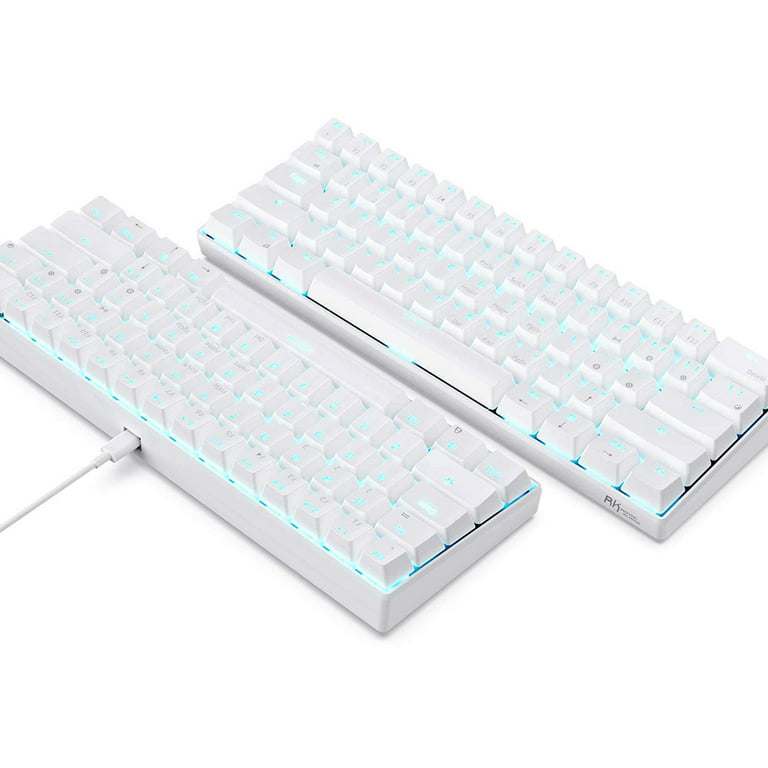RK61 Wired/Wireless Mechanical Keyboard Compact 61 Keys Blue Backlight  Gaming Keyboard for PC, Mac, Smartphone