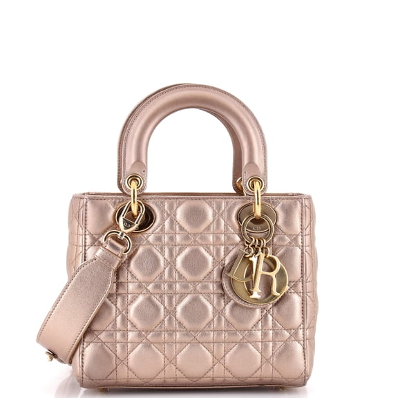 Pre-Owned My ABCDior Lady Dior Bag Metallic Cannage Quilt Leather By Rebag