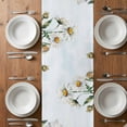 thumbnail image 4 of Spring Floral Short Table Runner 36 Inches Long,Watercolor Summer Botanical White Daisy Cotton Linen Table Runners Dresser Scarves,Tabletop Scarf Furniture Cover for Home Dinner Party Decor 13"x36", 4 of 8