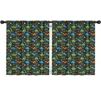 Blackout Kids Curtains,Black Cartoon Dinosaurs Roar Pattern Childrens Insulated Curtains Set Of 2,Bedroom Essentials,Toddler Room Decor 52"x63"