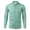 thumbnail image 5 of Tisuna Boys Long Sleeve Shirts Kids Stand Collar Button Down Plaid Tops Comfortable Festival Casual Wear Shirts For Toddler And Tweens 4-13 Years, 5 of 5