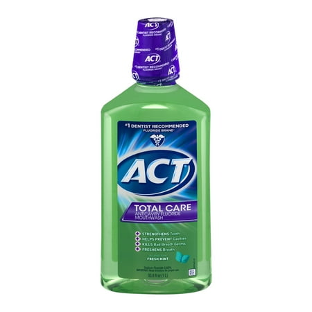 ACT® Total Care Anticavity Fluoride Fresh Mint Mouthwash, (Best Mouthwash Without Fluoride)