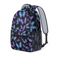 thumbnail image 2 of Butterfly and Blue Purple Black Pattern Backpack for School, Cute School Bag with Adjustable Shoulder Straps and Padded Back, 15.3"x11"x6.7", 2 of 5